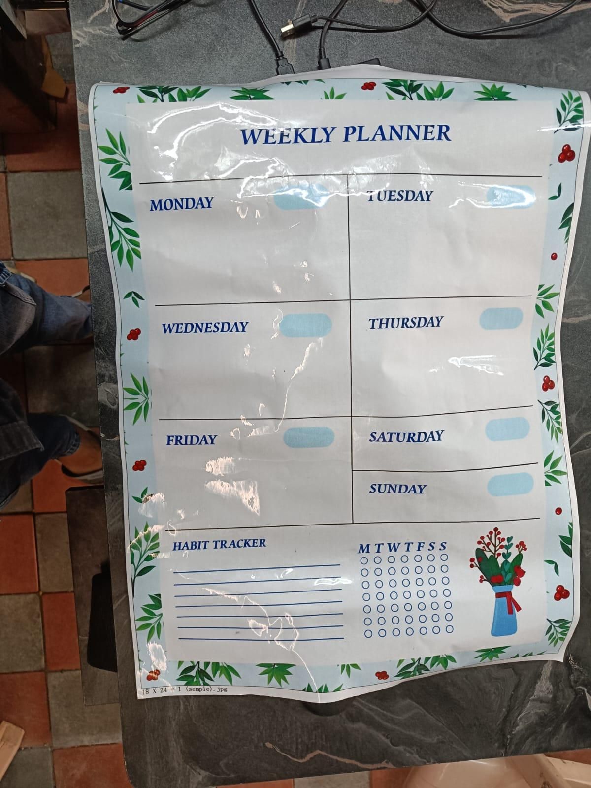 Weekly Planner Sheet Organizer