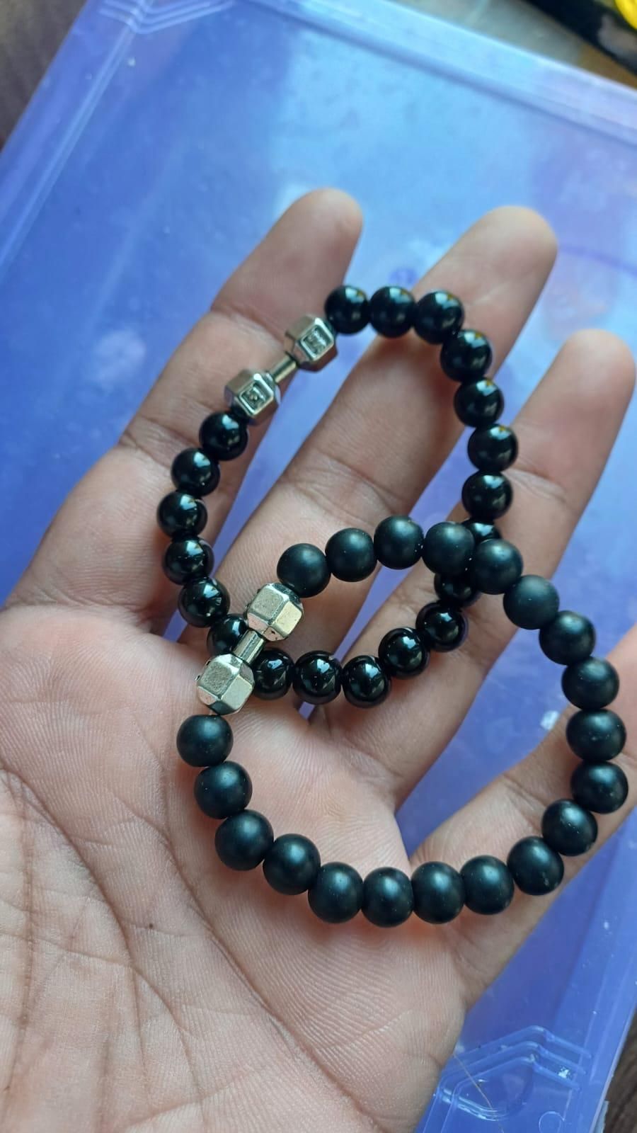 Black Agate Beaded Bracelet