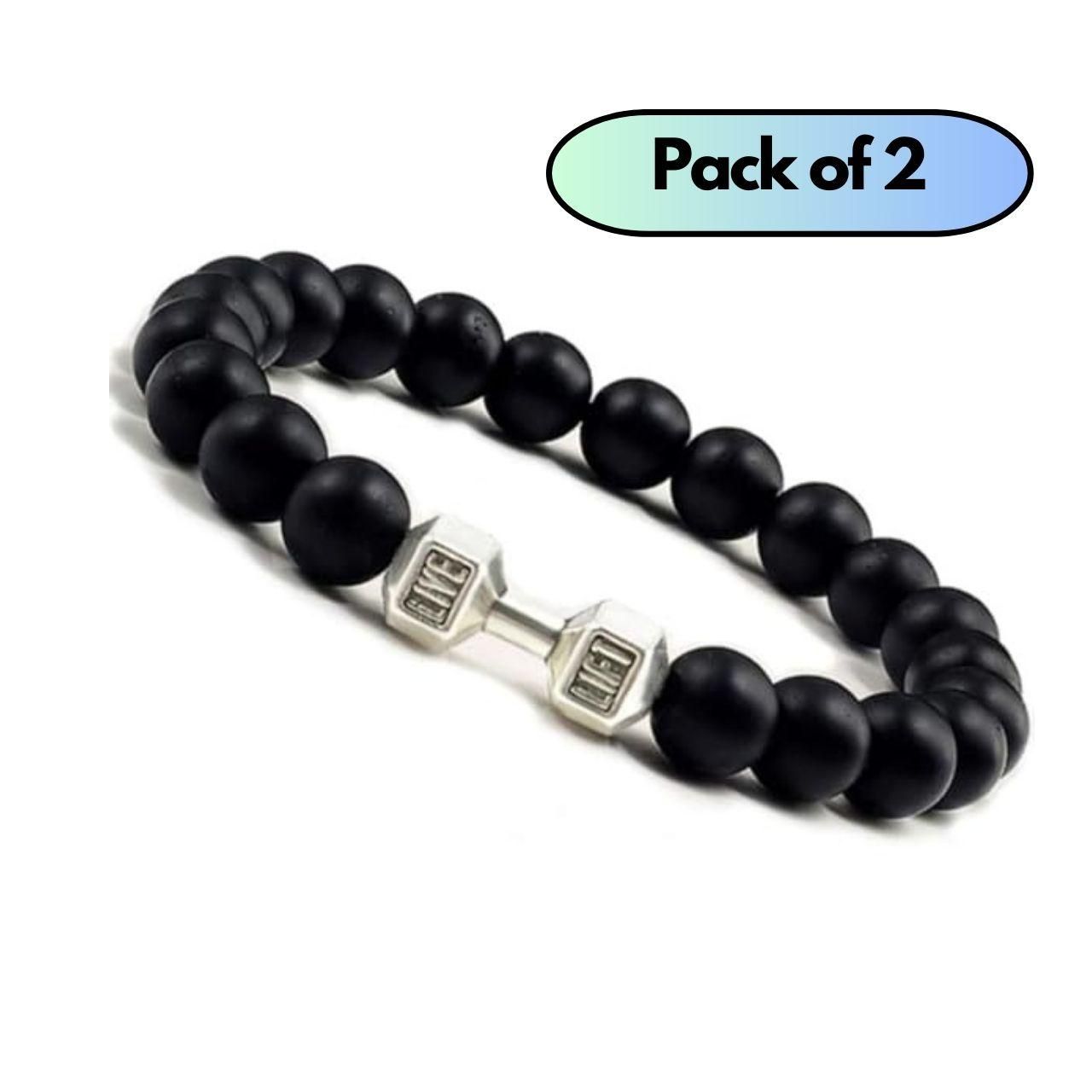 Black Agate Beaded Bracelet