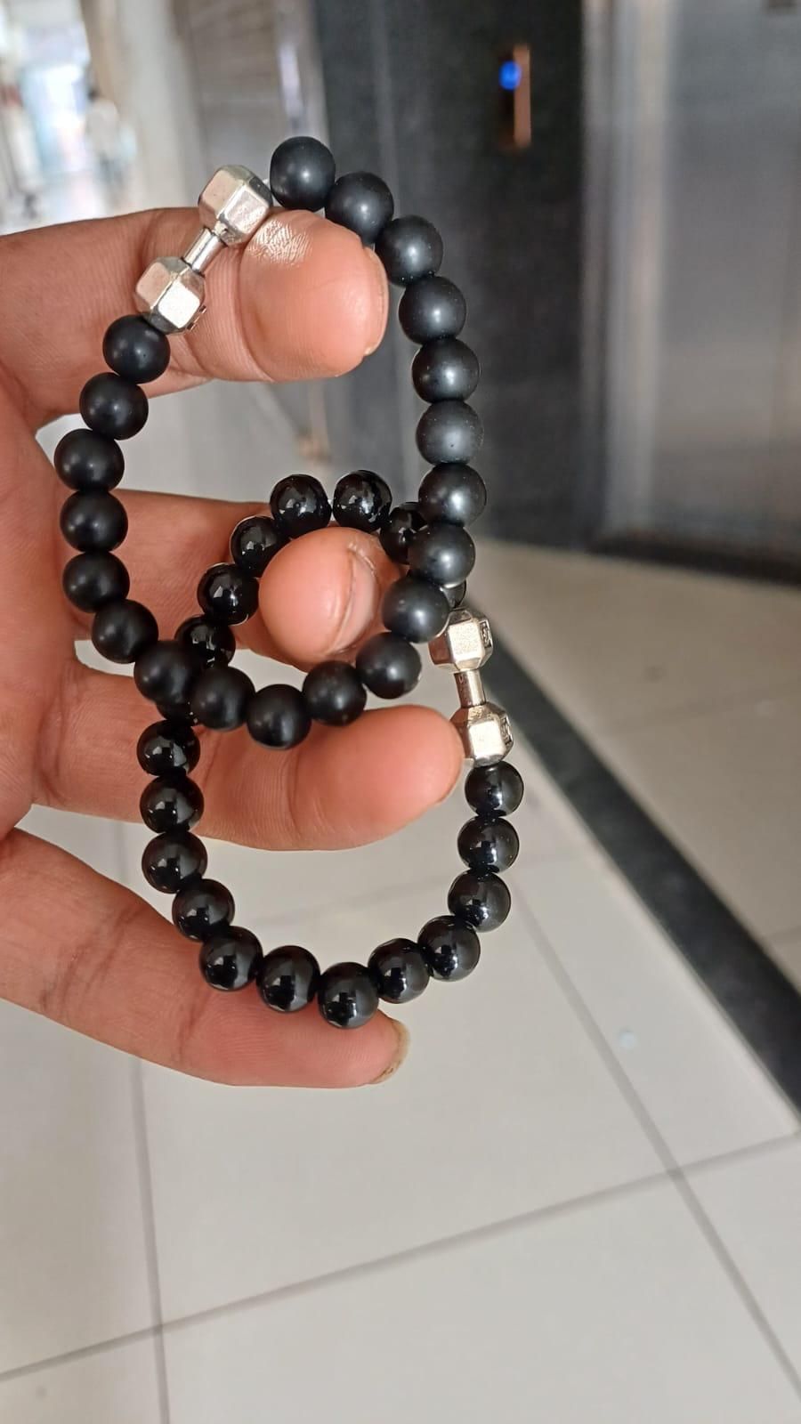 Black Agate Beaded Bracelet