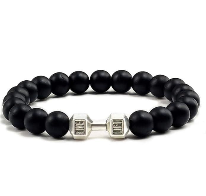 Black Agate Beaded Bracelet