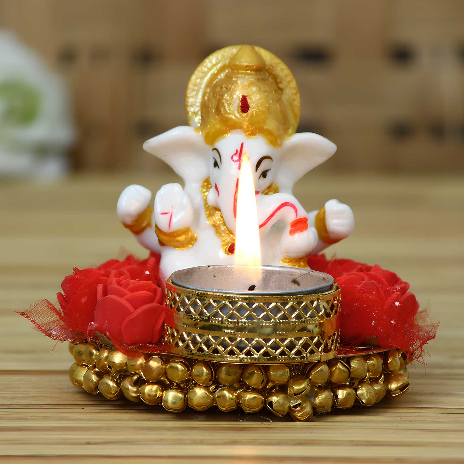 Ganesha Idol with Tea Light