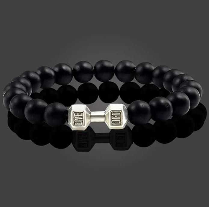 Black Agate Beaded Bracelet