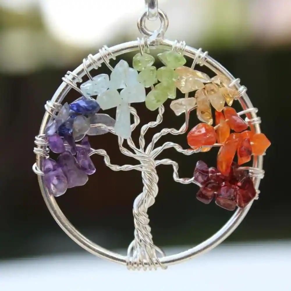 Tree of Life 7 Chakra Pendant