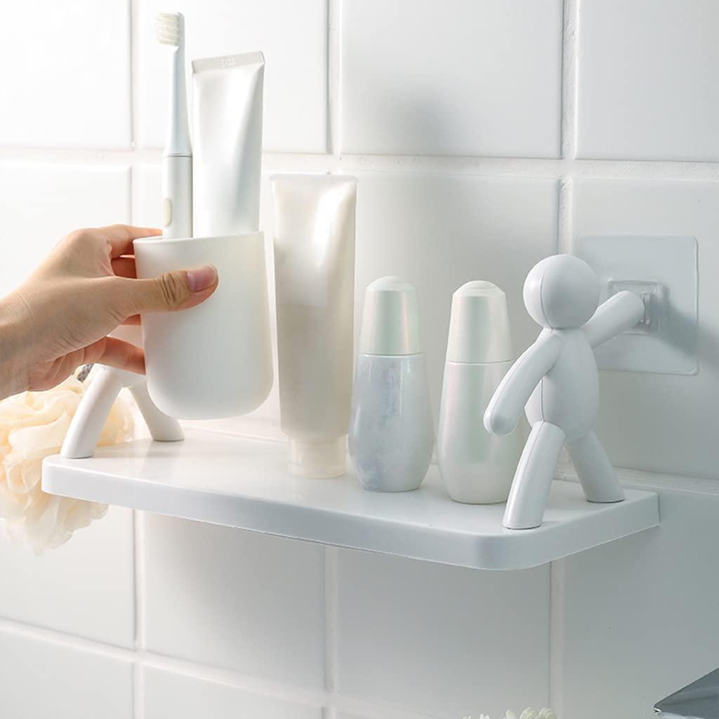 White Wall-Mounted Bathroom Shelf