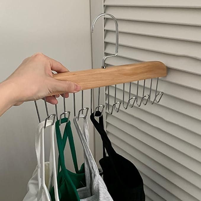 Wooden Hanger with Hooks