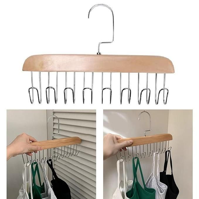 Wooden Hanger with Hooks