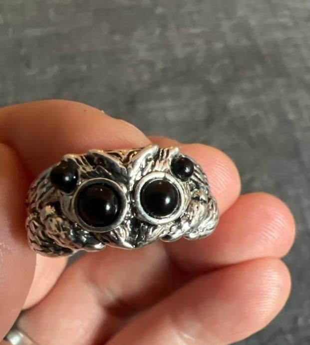 Silver Jumping Spider Ring