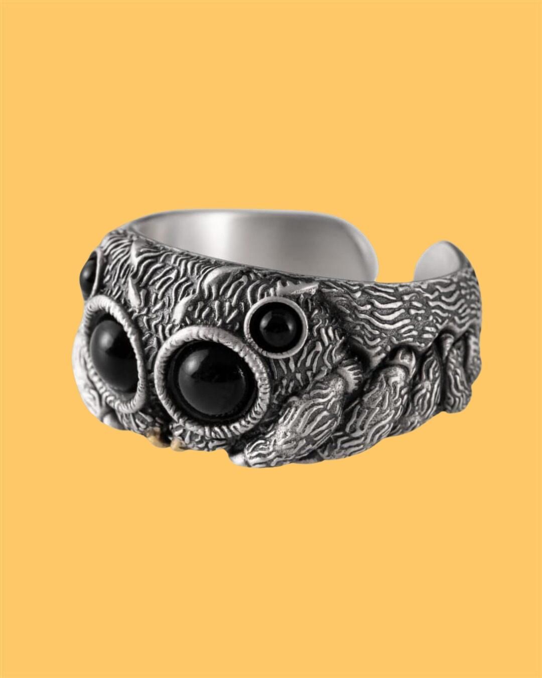 Silver Jumping Spider Ring