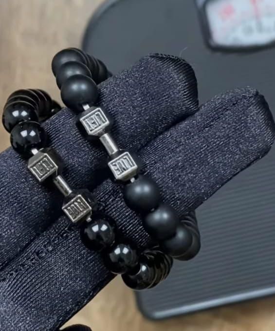 Black Agate Beaded Bracelet